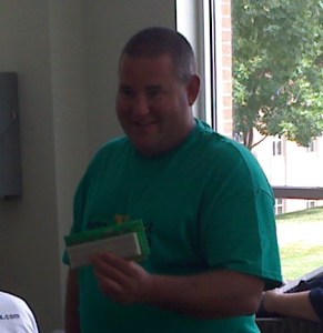 James holding LittleProto II, photo courtesy Henry Courbis Photo courtesy Henry Courbis