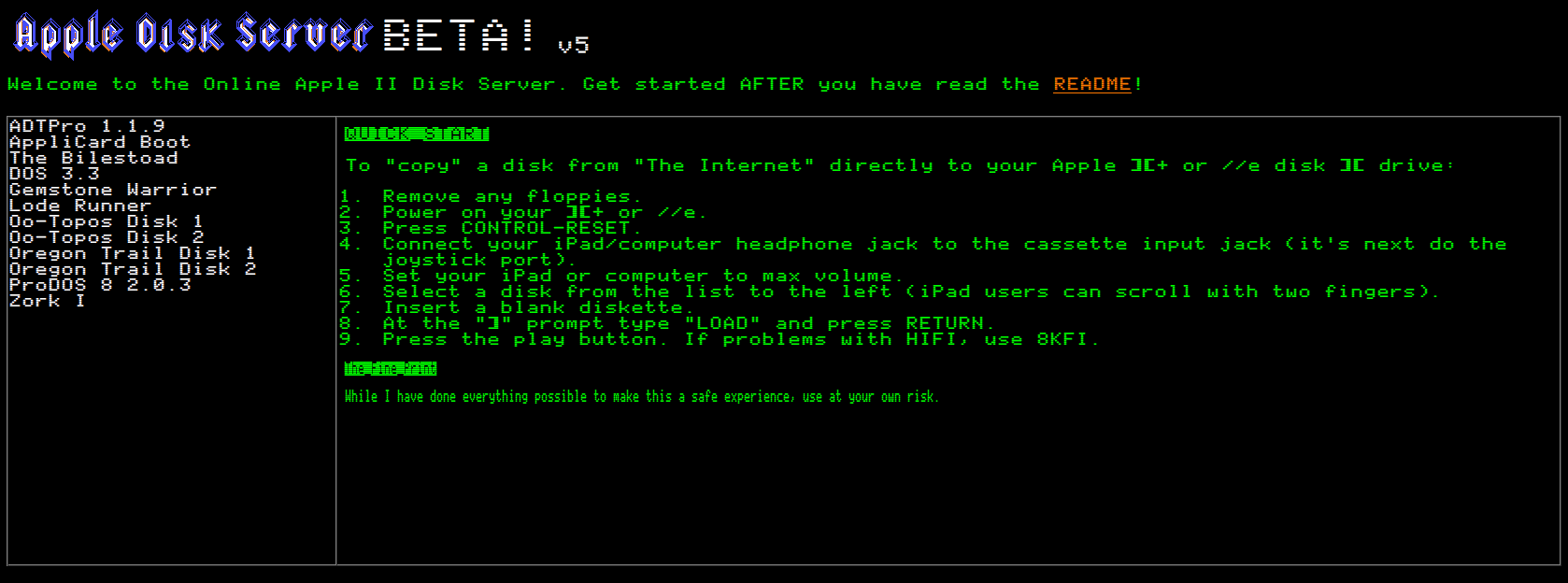 Apple Disk Server BETA v5