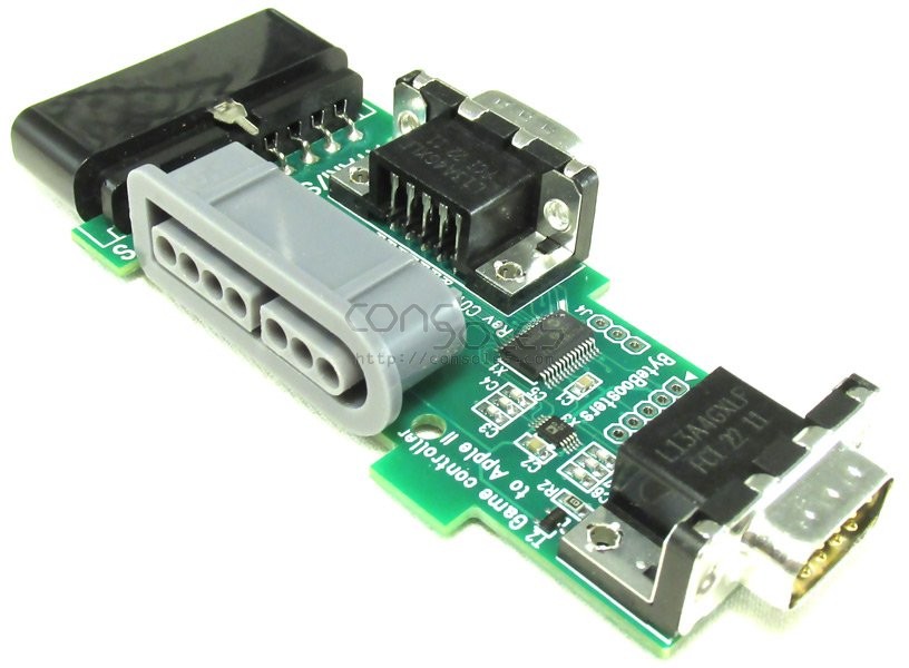 A green adapter card with multiple ports
