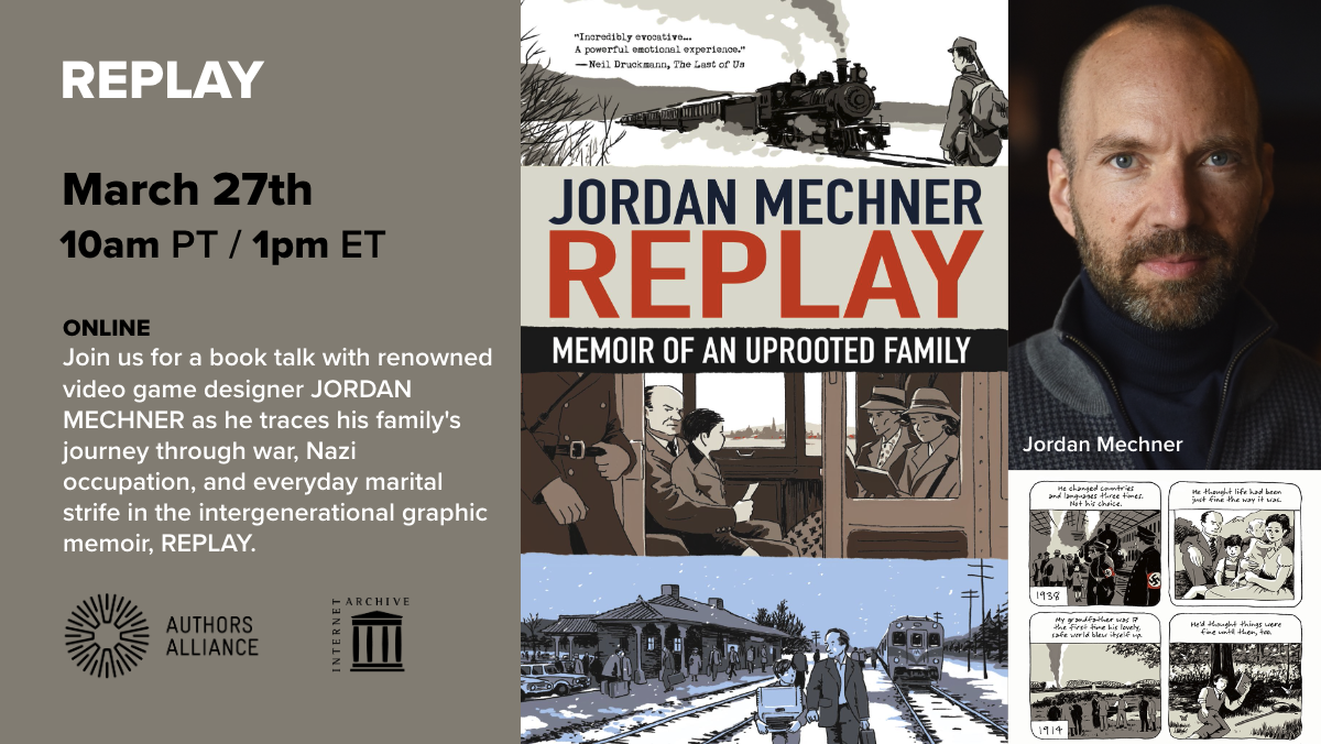 A promotional image for Mechner's talk with the date and time details printed as text