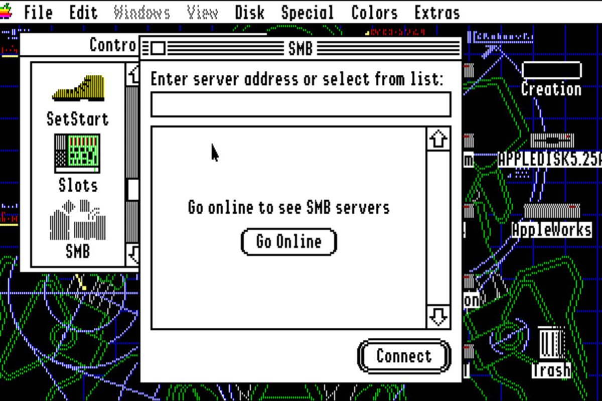 The SMB Control Panel for Apple IIGS