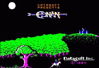 A knight and horse ride through a forest as the game's title displays