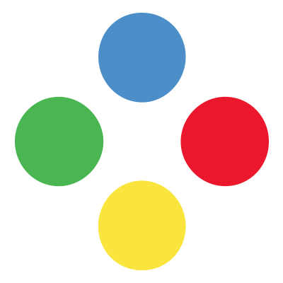 Four colored dots arranged symmetrically
